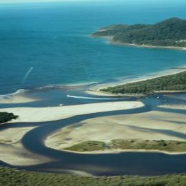 Aerial view, Noosa River mouth and Bar, Noosa Heads, 2 August 2008