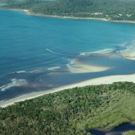 Aerial view, Noosa River mouth and Bar, Noosa Heads, 2 August 2008