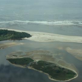 Aerial view, Noosa River mouth and Bar, Noosa Heads, 2 June 2008