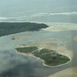 Aerial view, Noosa River mouth and Bar, Noosa Heads, 2 June 2008