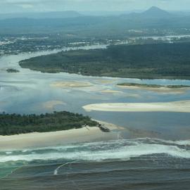 Aerial view, Noosa River mouth and Bar, Noosa Heads, 2 June 2008