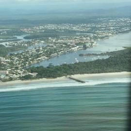 Aerial view, Noosa Main Beach and Noosa River, Noosa Heads, 2 June 2008