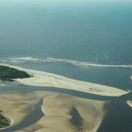 Aerial view, Noosa River mouth and Bar, Noosa Heads, 6 June 2008