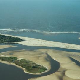 Aerial view, Noosa River mouth and Bar, Noosa Heads, 6 June 2008