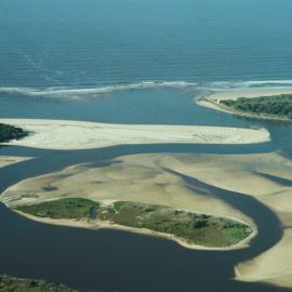 Aerial view, Noosa River mouth and Bar, Noosa Heads, 6 June 2008