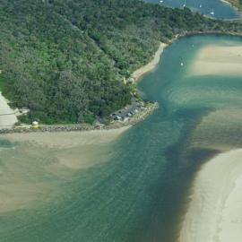 Aerial view, Noosa River mouth and Bar, Noosa Heads, 8 April 2008
