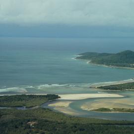 Aerial view, Noosa River mouth and Bar, Noosa Heads, 8 April 2008