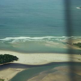 Aerial view, Noosa River mouth and Bar, Noosa Heads, 8 April 2008