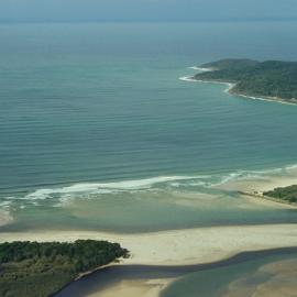 Aerial view, Noosa River mouth and Bar, Noosa Heads, 8 April 2008