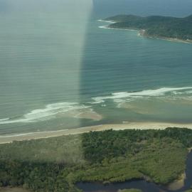 Aerial view, Noosa River mouth and Bar, Noosa Heads, 8 April 2008