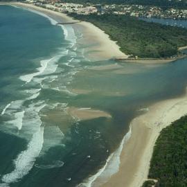 Aerial view, Noosa River mouth and Bar, Noosa Heads, 8 April 2008