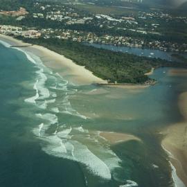 Aerial view, Noosa River mouth and Bar, Noosa Heads, 8 April 2008
