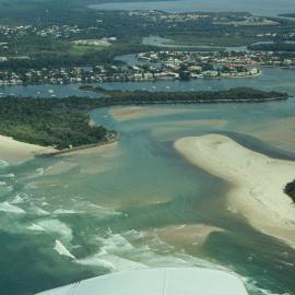 Aerial view, Noosa River mouth and Bar, Noosa Heads, 8 April 2008