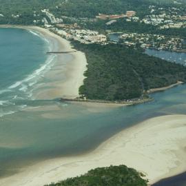 Aerial view, Noosa River mouth and Bar, Noosa Heads, 8 April 2008