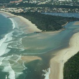Aerial view, Noosa River mouth and Bar, Noosa Heads, 8 April 2008