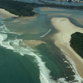 Aerial view, Noosa River mouth and Bar, Noosa Heads, 8 April 2008