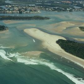 Aerial view, Noosa River mouth and Bar, Noosa Heads, 8 April 2008