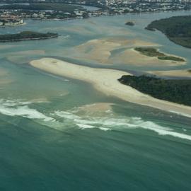 Aerial view, Noosa River mouth and Bar, Noosa Heads, 8 April 2008