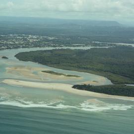 Aerial view, Noosa River mouth and Bar, Noosa Heads, 8 April 2008