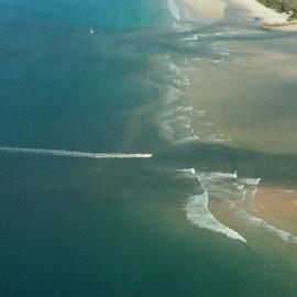 Aerial view, Noosa River mouth and Bar, Noosa Heads, 8 May 2005