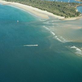 Aerial view, Noosa River mouth and Bar, Noosa Heads, 8 May 2005