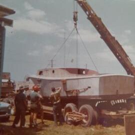 Preparations for transport to Melbourne, Noosaville, ca 1970s