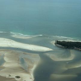Aerial view, Noosa River mouth and Bar, Noosa Heads, 20 July 2008
