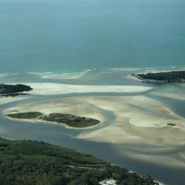 Aerial view, Noosa River mouth and Bar, Noosa Heads, 20 July 2008