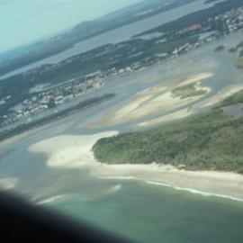 Aerial view, Noosa River mouth and Bar, Noosa Heads, 20 July 2008