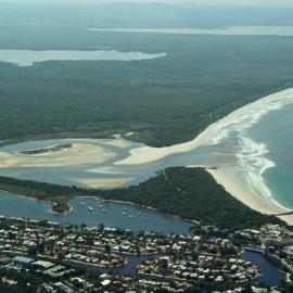 Aerial view, Noosa River mouth and Bar, Noosa Heads, 21 February 2008