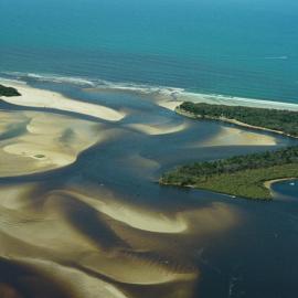 Aerial view, Noosa River mouth and Bar, Noosa Heads, 21 February 2008