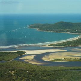 Aerial view, Noosa River mouth and Bar, Noosa Heads, 21 February 2008