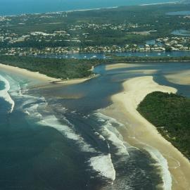 Aerial view, Noosa River mouth and Bar, Noosa Heads, 21 February 2008