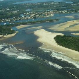 Aerial view, Noosa River mouth and Bar, Noosa Heads, 21 February 2008