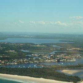 Aerial view, Noosa River mouth and Bar, Noosa Heads, 21 February 2008