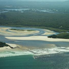Aerial view, Noosa River mouth and Bar, Noosa Heads, 21 February 2008