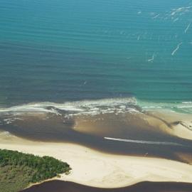 Aerial view, Noosa River mouth and Bar, Noosa Heads, 21 February 2008