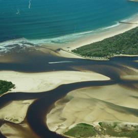 Aerial view, Noosa River mouth and Bar, Noosa Heads, 21 February 2008