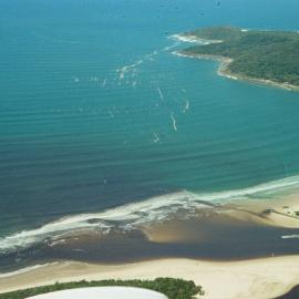 Aerial view, Noosa River mouth and Bar, Noosa Heads, 21 February 2008