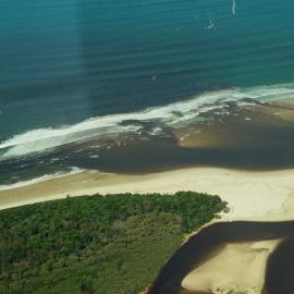 Aerial view, Noosa River mouth and Bar, Noosa Heads, 21 February 2008