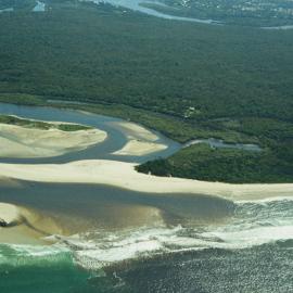 Aerial view, Noosa River mouth and Bar, Noosa Heads, 21 February 2008