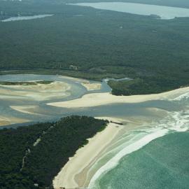 Aerial view, Noosa River mouth and Bar, Noosa Heads, 21 February 2008
