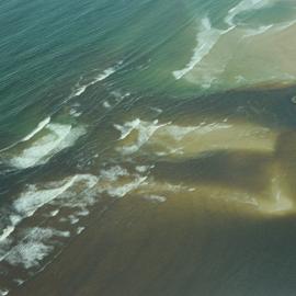 Aerial view, Noosa River mouth and Bar, Noosa Heads, 27 March 2008