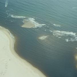 Aerial view, Noosa River mouth and Bar, Noosa Heads, 27 March 2008
