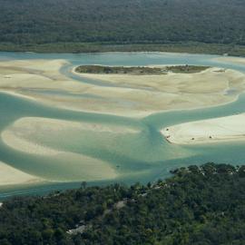 Aerial view, Noosa River mouth and Bar, Noosa Heads, 20 August 2008