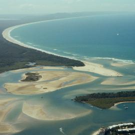 Aerial view, Noosa River mouth and Bar, Noosa Heads, 20 August 2008