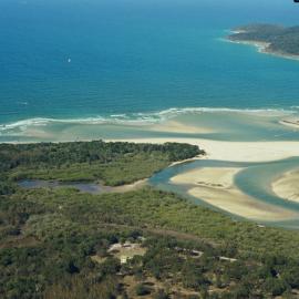 Aerial view, Noosa River mouth and Bar, Noosa Heads, 20 August 2008