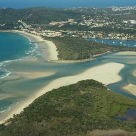 Aerial view, Noosa River mouth and Bar, Noosa Heads, 20 August 2008