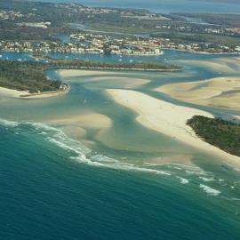 Aerial view, Noosa River mouth and Bar, Noosa Heads, 20 August 2008