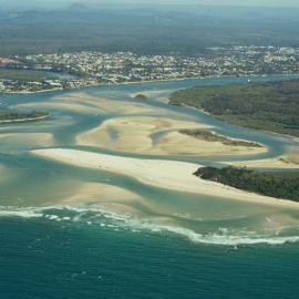 Aerial view, Noosa River mouth and Bar, Noosa Heads, 20 August 2008